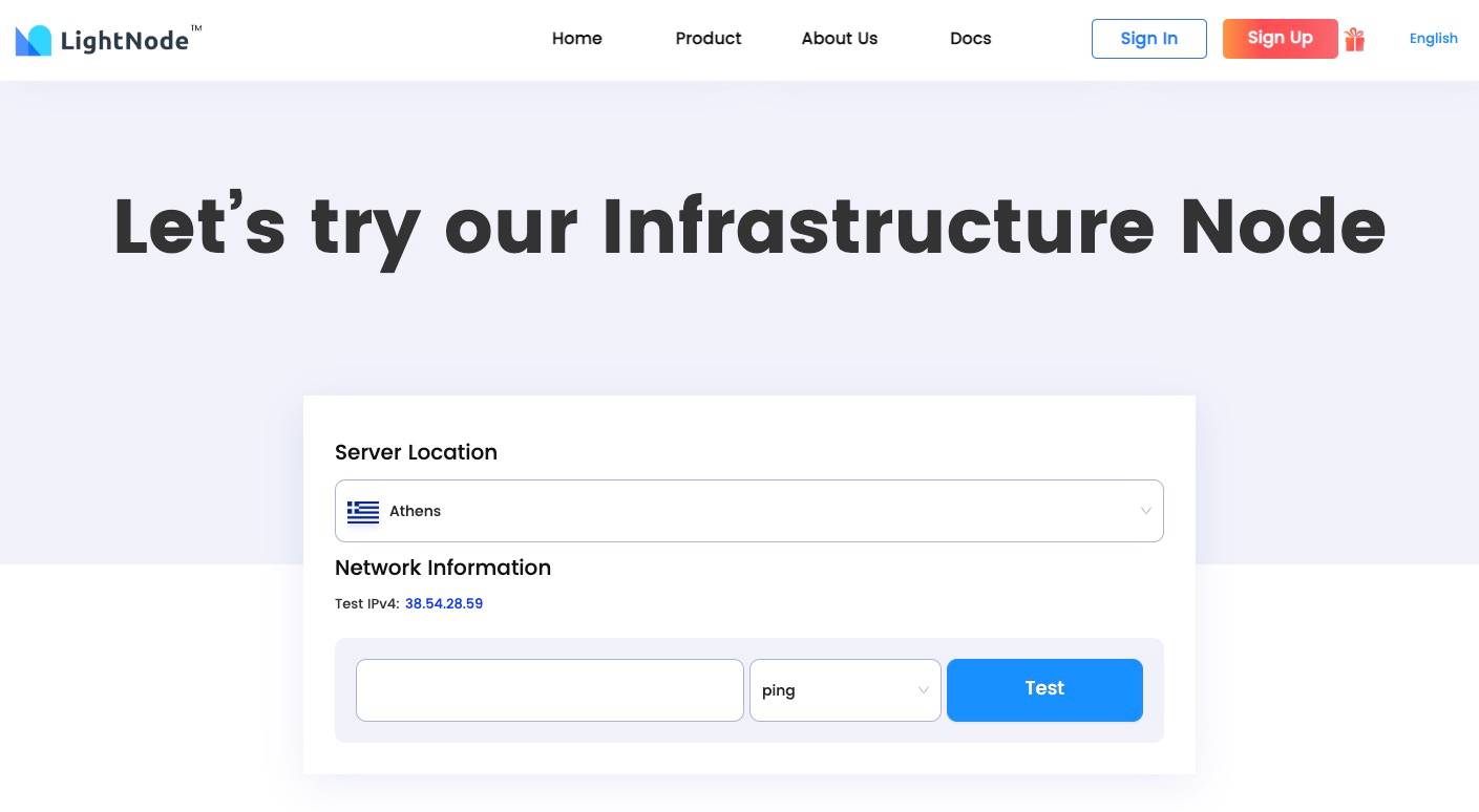 LightNode Athens VPS Hosting Speed ​​Test Page