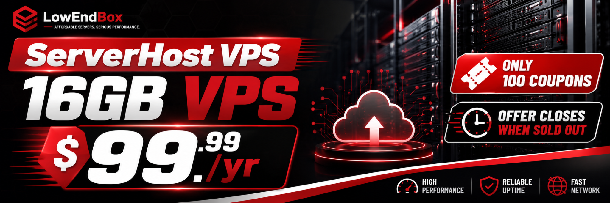 图片[1]-闪购优惠 – 16GB VPS，每年 99.99 美元 – 仅提供 100 张优惠券-百变无痕